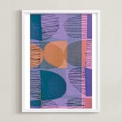 "Boho Screenprint II" - Art Print in Grape Funk by Jenna Skead - Framed