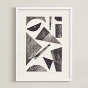"Paper Geometry II" - Art Print in Charcoal Grey by Alisa Galitsyna - Framed