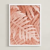 "Pink Ferns" - Art Print in Delicate Pink by Emanuela Carratoni - Framed