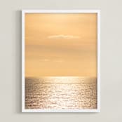 "The Golden Hour" - Art Print in Golden Yellow by Lisa Sundin - Framed