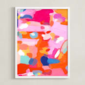 "Orange Rush" - Art Print in orange by Lisa McLean - Framed