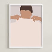 "Cover Me" - Art Print in Misty Rose by Efrat Ofek - Framed