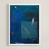 "BAIT & SWITCH" - Art Print in Lapis Lazuli by Keren Toledano - Framed