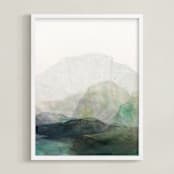 "Finding Balance No. 1" - Art Print in Emerald by Karen Kardatzke - Framed