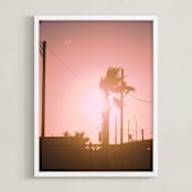 "Pink Palm" - Art Print in Dusty Pink by Erin Beutel - Framed
