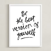"Best Version" - Art Print in Black by Kelly Nasuta - Framed