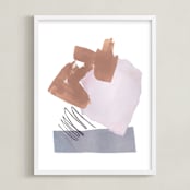 "Mixed Materials" - Art Print in Dust by Kristine Sarley - Framed