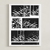 "Bamboo Grass" - Art Print in Midnight Black by AlisonJerry - Framed