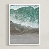 "The Shoreline" - Art Print in Sea Green by Melanie Sutherland - Framed