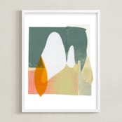 "Things unsaid 2" - Art Print in Leaf Green by Erin McCluskey Wheeler - Framed
