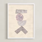 "Tipping Point" - Art Print in Muted Rose by Kara Kosaka - Framed