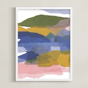 "mountain sunset two" - Art Print in summer storm by Carrie Moradi - Framed