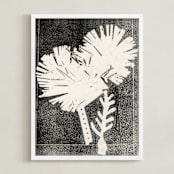 "Paper Flowers 2" - Art Print in Black and White by Angela Simeone - Framed