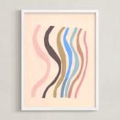 "Waves and Waves" - Art Print in Warm Sand by Elliot Stokes - Framed