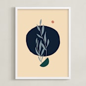 "Misha" - Art Print in Cream Navy by Alex Roda - Framed