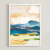 "Sunset Escape" - Art Print in Golden Yellow by Sara Shashani - Framed
