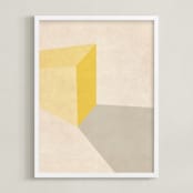"The light" - Art Print in Yellow by Jennifer Morehead - Framed