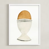 "The Humble Egg" - Art Print in porcelain gray by Monica Loos - Framed