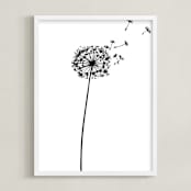 "dandelion" - Art Print in shadow black by Yuke Li - Framed
