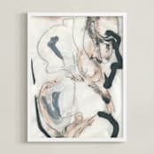 "Southern Cotton Series 4" - Art Print in Pink and Grey by Angela Simeone - Framed