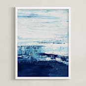 "Ice Out" - Art Print in Ice Blue by Karen Kaul - Framed
