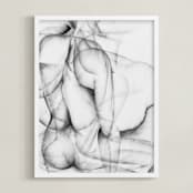 "More Alike than Not" - Art Print in Charcoal by Karen Kaul - Framed
