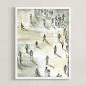 "Berlin at midday" - Art Print in Sand yellow by Lulaloo - Framed