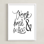"Nice Work" - Art Print in White by Heather Francisco - Framed