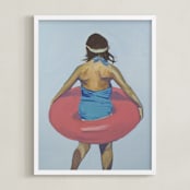 "Violet Intertube 1" - Art Print in Cerulean Blue by Annie Seaton - Framed