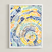 "Sun Drop" - Art Print in Golden Yellow by Holly Royval - Framed