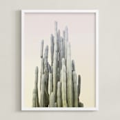 "Summer Yellow Cactus" - Art Print in summer palette by Wilder California - Framed