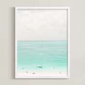 "Island Time" - Art Print in Caribbean Blue by Lindsay Madden - Framed