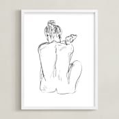 "Stretching" - Art Print in White by Miranda Mol - Framed