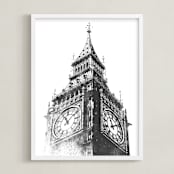 "Big Ben" - Art Print in Charcoal by Paul Berthelot - Framed