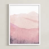 "Mountain Range" - Art Print in Beige Pink by Sadie Holden - Framed