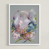 "Softening Ground" - Art Print in Dove Grey by Synnöve Seidman - Framed