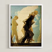 "After Muybridge" - Art Print in Sea Blue by Terrance Grace - Framed