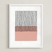 "Color Streak" - Art Print in Dusty Rose by Kiersten Garner - Framed