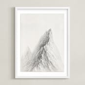 "Mt. Winterfell" - Art Print in Mountain Silver by jinseikou - Framed