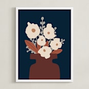 "Emilie" - Art Print in Deep Blue by Alex Roda - Framed