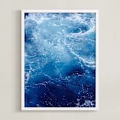 "Waving Blue" - Art Print in Navy by Carole Crohan - CaroleeXpressions - Framed