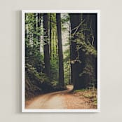 "Walk Into the Woods" - Art Print in Forest Brown by Bente Jorgensen-Barajas - Framed