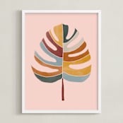 "Chic Monstera" - Art Print in Pink by lulu and isabelle - Framed