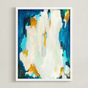 "Agua de Oro" - Art Print in Navy by Parima Studio - Framed