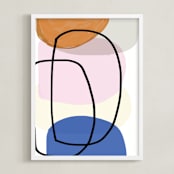 "Old Bubbles" - Art Print in White by Becca Robinson - Framed