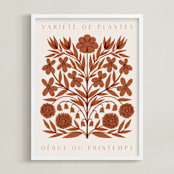 "Les Plantes I" - Art Print in Rust by Katharine Watson - Framed