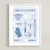 "Kitchenware" - Personalized Art Print in Slate by Dawn Pope - Framed