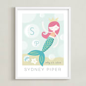 "sirens song" - Personalized Art Print in Bubblegum by peetie design - Framed