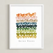 "My heart is full" - Personalized Art Print in Peach by Britt Mills - Framed