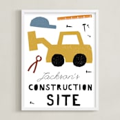 "construction site" - Personalized Art Print in Lemon by Sumak Studio - Framed